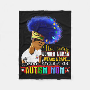 Cobertor De Velo Mãe Afro-Americana Consciência do Autismo Arco-Íri
