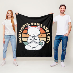 Cobertor De Velo Mãe Ama Gatos e Yoga