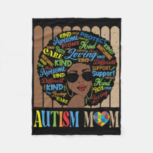 Cobertor De Velo Mãe Autista Afro-Americana Conscientização M