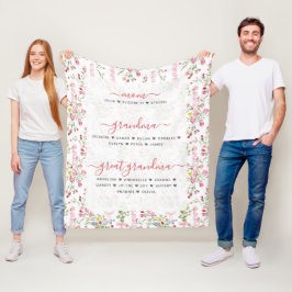 Cobertor De Velo Mãe Avó & Bisavó Com Nomes Florais