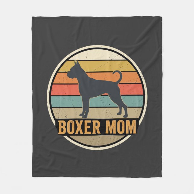 Cobertor De Velo Mãe Boxer Pôr do Sol Retro Cachorro (Frente)