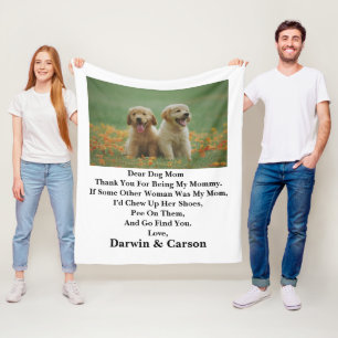 Cobertor De Velo Mãe Cachorro Foto Personalizada Mãe Joga Banheta
