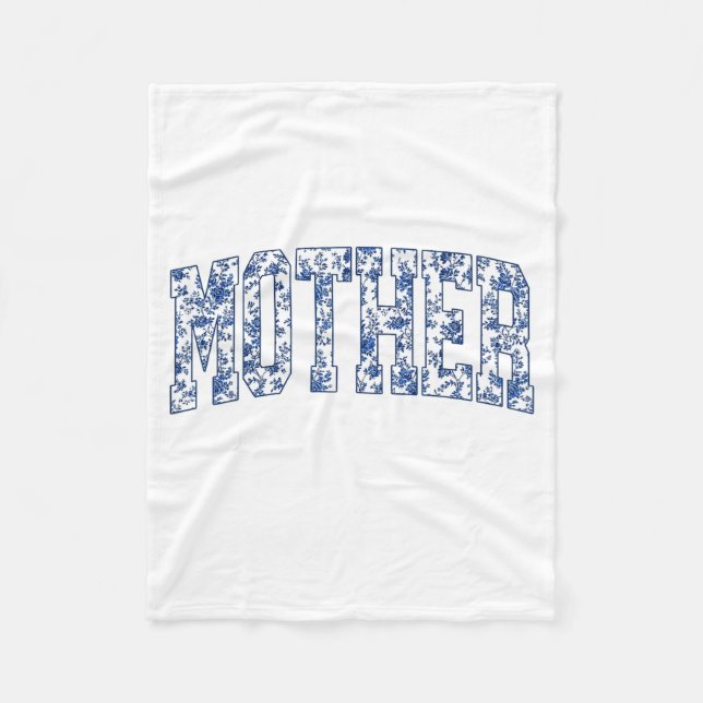 Cobertor De Velo Mãe da Noiva Azul Floral Toile Combinando (Frente)