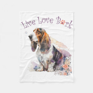 Cobertor De Velo Mãe de Basset Hound Floral