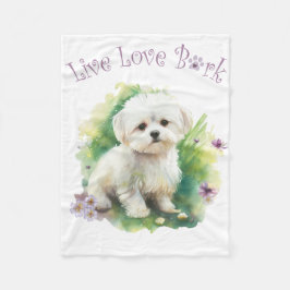 Cobertor De Velo Mãe de Bichon Floral
