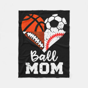 Cobertor De Velo Mãe de Bola Coração Engraçado Futebol Basquete Bei