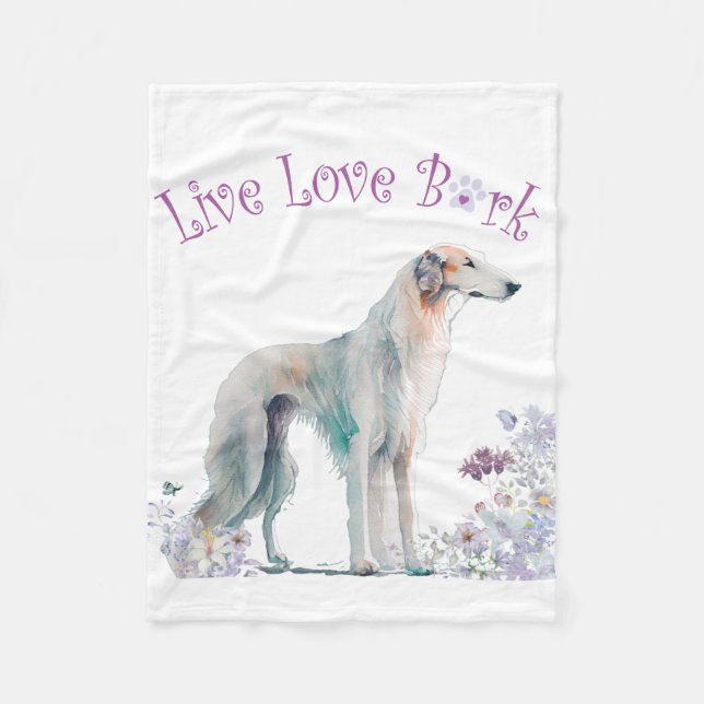 Cobertor De Velo Mãe de Borzoi Floral (Frente)