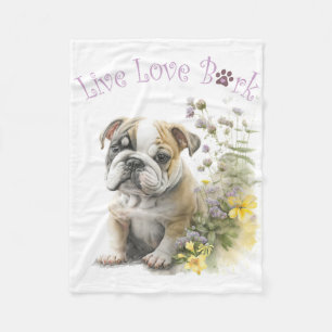 Cobertor De Velo Mãe de Bulldog Floral
