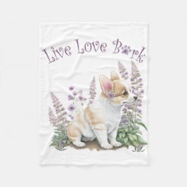 Cobertor De Velo Mãe de Cachorro Corgi Floral