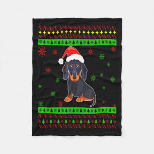 Cobertor De Velo Mãe de cachorro dachshund fofo de Natal e Ano Novo