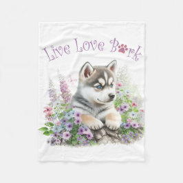 Cobertor De Velo Mãe de Cachorro Husky Floral