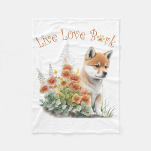Cobertor De Velo Mãe de Cachorro Shiba Inu Floral