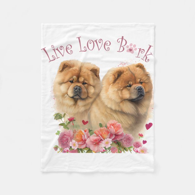 Cobertor De Velo Mãe de Chow Chow Floral (Frente)