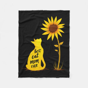 Cobertor De Velo Mãe de gato sempre girassol gatinho amante de anim