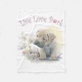 Cobertor De Velo Mãe de Shar-pei Floral