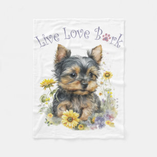 Cobertor De Velo Mãe de Yorkie Floral