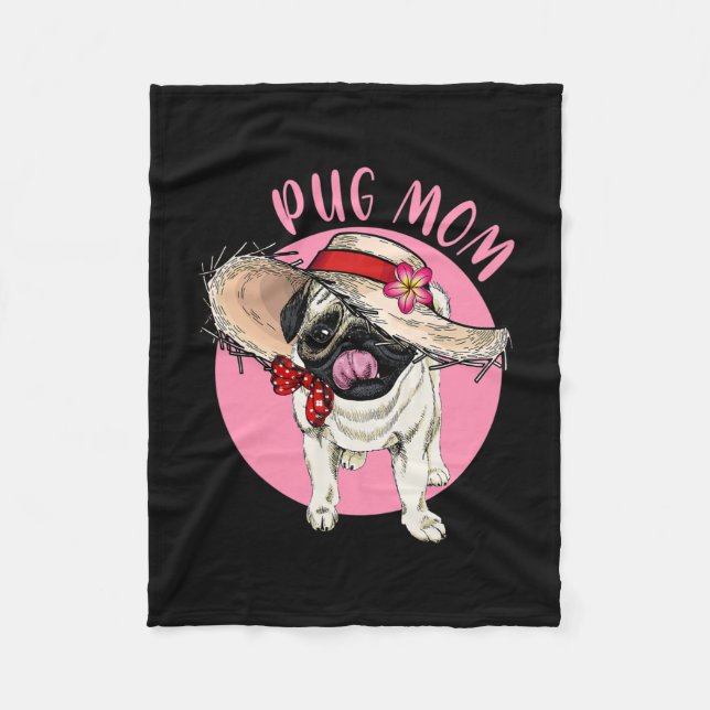 Cobertor De Velo Mãe Dia das Mães Mamãe Mamãe Mãe Pug  (Frente)
