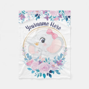 Cobertor De Velo Mãe e Elefante Bebês, cor-de-rosa, coroa