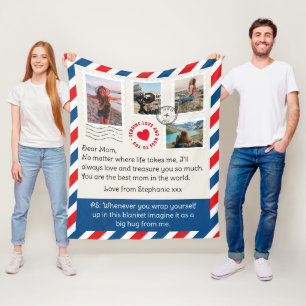 Cobertor De Velo Mãe Foto Collage Letra Manuscrita Hug