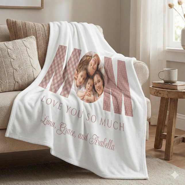 Cobertor De Velo Mãe Foto Fleece Blanket (Celebrate mom with this sweet personalized photo blanket! )