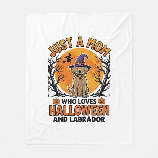 Cobertor De Velo Mãe Labrador de Halloween Design de Cachorro Vinta (Frente)