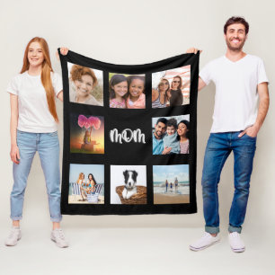 Cobertor De Velo Mãe negra da colagem de fotos de prata