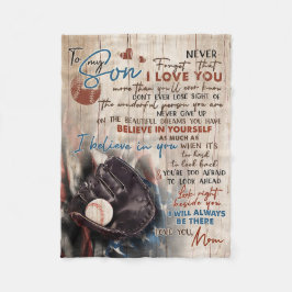 Cobertor De Velo Mãe Para O Meu Filho Estarei Sempre Lá Baseball