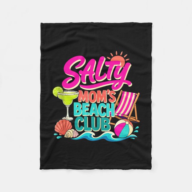 Cobertor De Velo Mãe salgada de clube de praia de verão engraçado f (Frente)