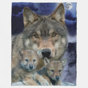 Cobertor De Velo MÃE WOLF e 2 CUBS