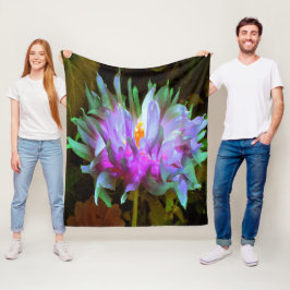 Cobertor De Velo Magenta espantosa e Verde limão Cactus Dahlia