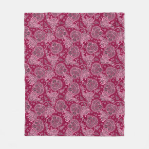 Cobertor De Velo Magenta paisley damasco floral orientado étnico
