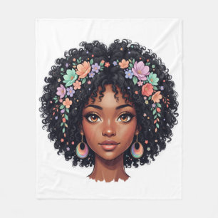 Cobertor De Velo Magia de Menina Preta Afro Diva