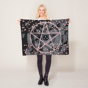 Cobertor De Velo Magic Witch Magic Cat Pentágono Magic Magick