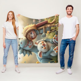 Cobertor De Velo „Magische Freunde im Blütenland“