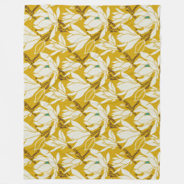 Cobertor De Velo Magnolia graphic in mustard pattern