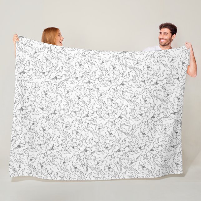 Cobertor De Velo Magnolia-print fleece blanket  (In Situ)