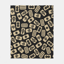 Cobertor De Velo Mahjong azulejo castanho em preto