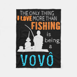 Cobertor De Velo Mais do que o amor por pesca Vovô Português Brasil