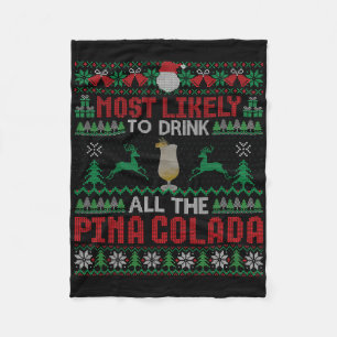 Cobertor De Velo Mais Propenso a Beber Todo o Natal da Pina Colada