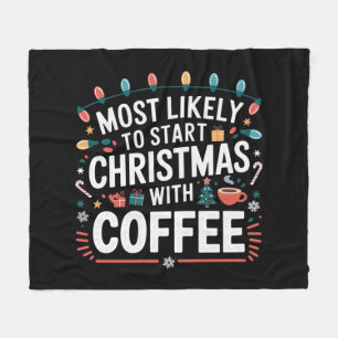 Cobertor De Velo Mais Propenso a Iniciar o Natal com Café Família