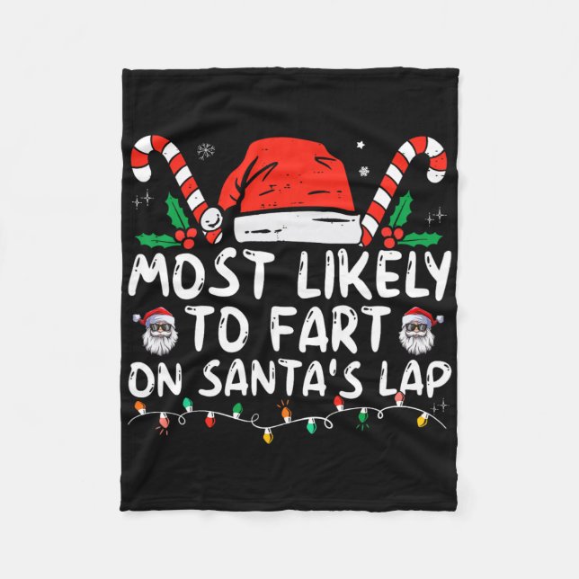 Cobertor De Velo Mais Propenso a Peidar no Colo de Papai Noel Natal (Frente)