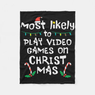 Cobertor De Velo Mais Provável Jogar Vídeo Jogo Natal Família Xmas