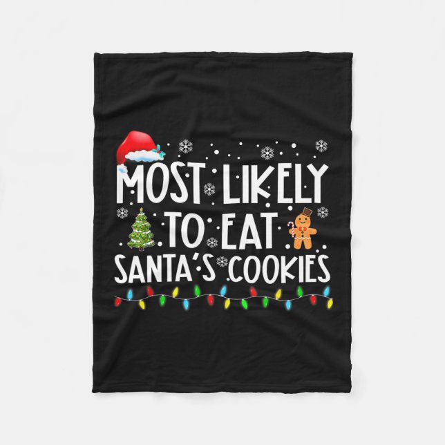 Cobertor De Velo Mais Provável Para Comer Cookies De Papai noel Div (Frente)
