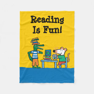 Cobertor De Velo Maisy e os amigos apreciam a biblioteca