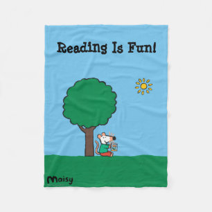 Cobertor De Velo Maisy lê seu livro da biblioteca fora