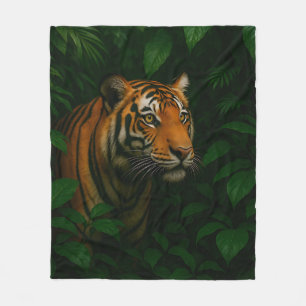 Cobertor De Velo Majestoso retrato de tigre de Bengala na selva, vi