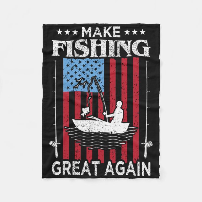 Cobertor De Velo Make Fishing Great Again Trump Funny Fisherman Ang (Frente)