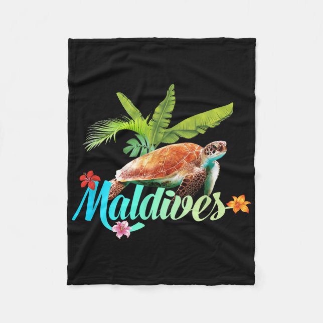 Cobertor De Velo Maldivas Sea Turtle Island Gift Beach Sou (Frente)