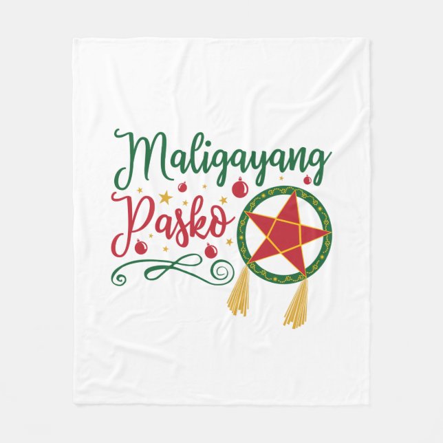 Cobertor De Velo Maligayang Pasko Filipino Natal Filipinas (Frente)