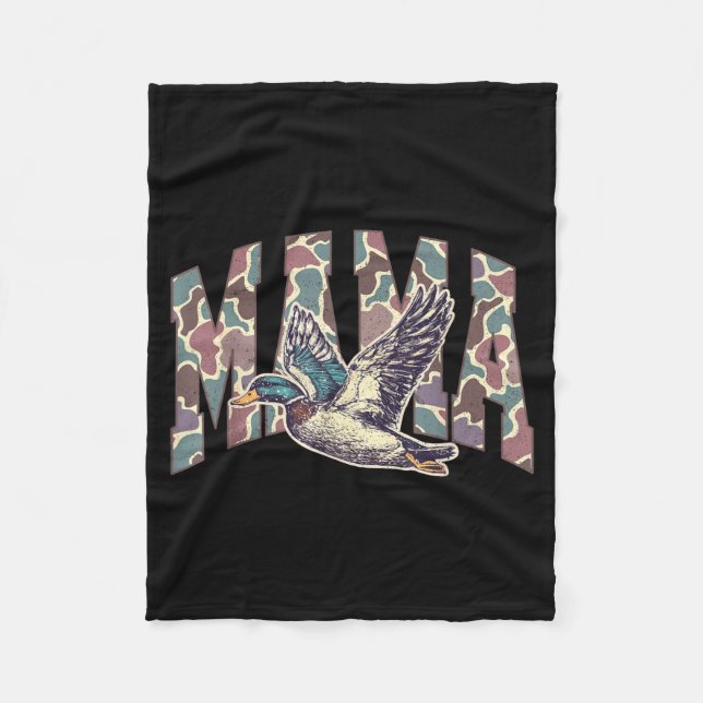 Cobertor De Velo Mallard Duck Hunting Mama Retro Camouflage Daddy M (Frente)